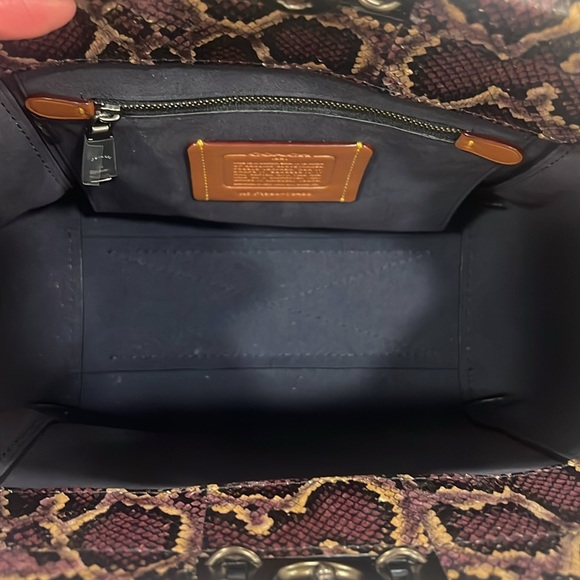 Coach Troupe Tote In Colorblock With Snakeskin Detail - Picture 8 of 9